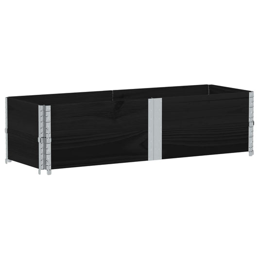 vidaXL Ζαρντινιέρα Κήπου Μαύρη 150x50 εκ. από Μασίφ Ξύλο Πεύκου