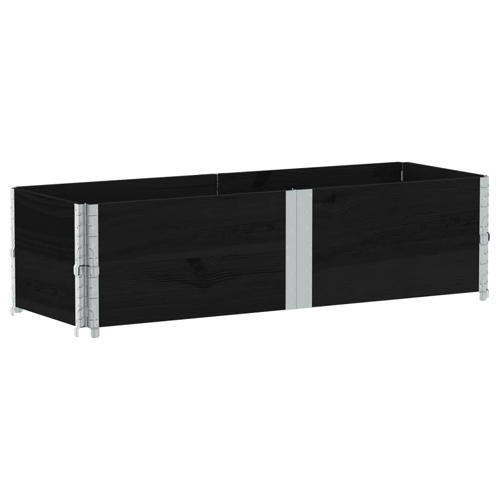 vidaXL Ζαρντινιέρα Κήπου Μαύρη 150x50 εκ. από Μασίφ Ξύλο Πεύκου