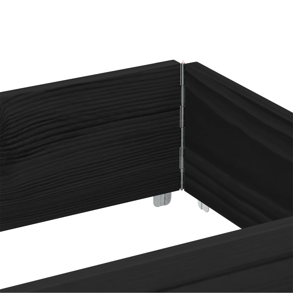 vidaXL Ζαρντινιέρα Κήπου Μαύρη 150x50 εκ. από Μασίφ Ξύλο Πεύκου
