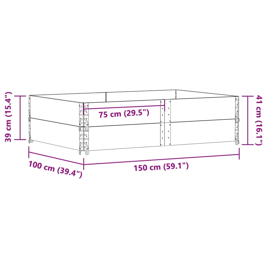 vidaXL Ζαρντινιέρα Κήπου Καφέ 150x100 εκ από Μασίφ Ξύλο Πεύκου