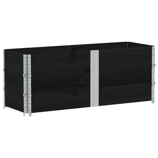 vidaXL Ζαρντινιέρα Κήπου Μαύρη 150x50 εκ. από Μασίφ Ξύλο Πεύκου