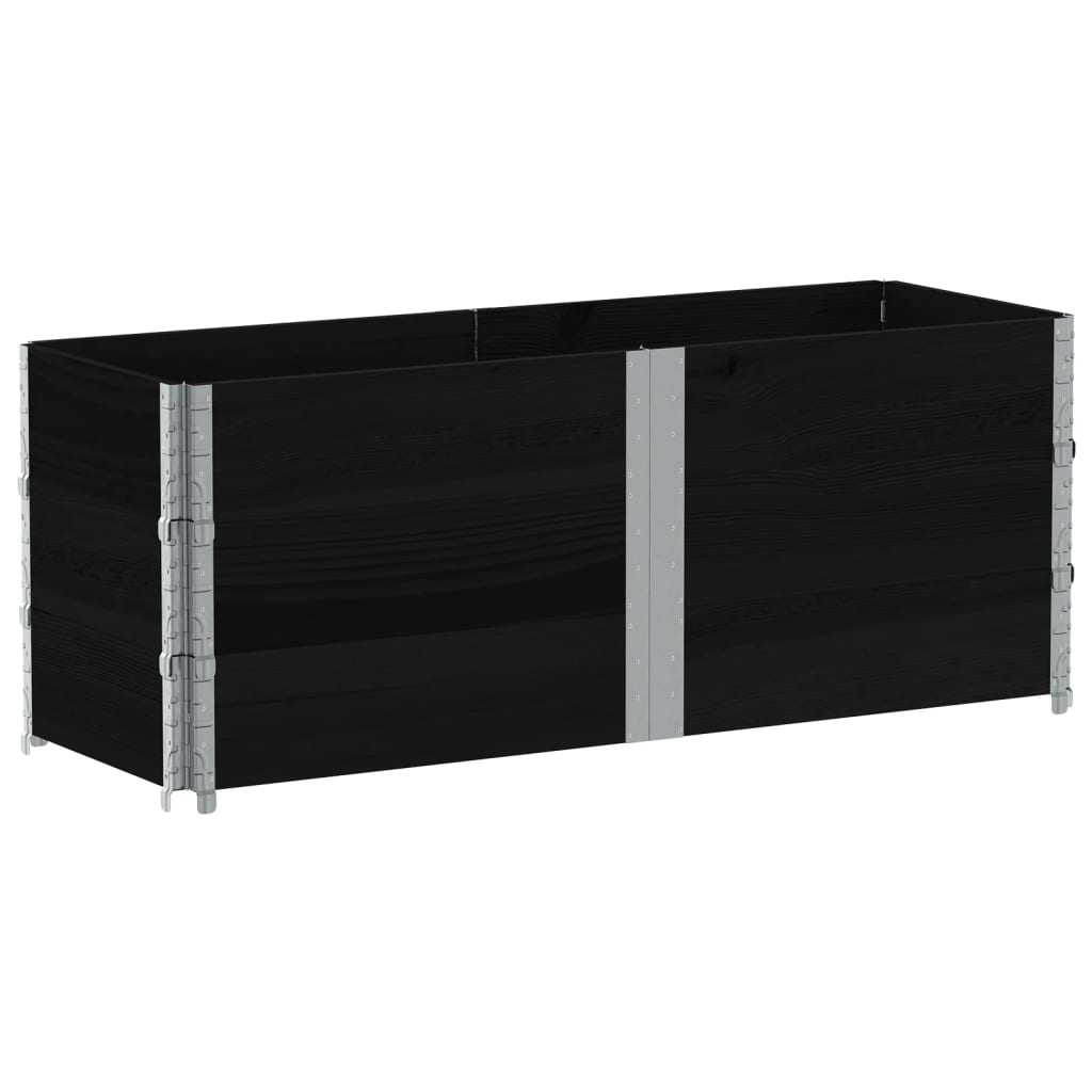 vidaXL Ζαρντινιέρα Κήπου Μαύρη 150x50 εκ. από Μασίφ Ξύλο Πεύκου