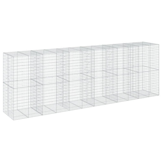 vidaXL Συρματοκιβώτιο με Κάλυμμα 600x100x200εκ από Γαλβανισμένο Χάλυβα