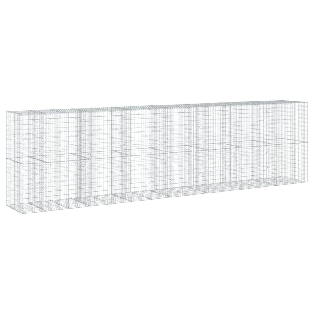 vidaXL Συρματοκιβώτιο με Κάλυμμα 750x100x200εκ από Γαλβανισμένο Χάλυβα