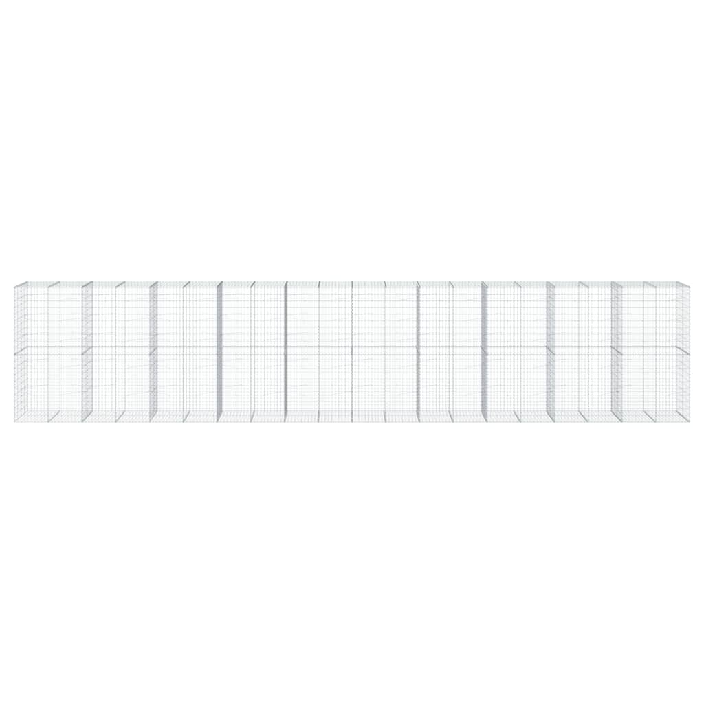 vidaXL Συρματοκιβώτιο με Κάλυμμα 1000x100x200 εκ. Γαλβανισμένο Χάλυβα