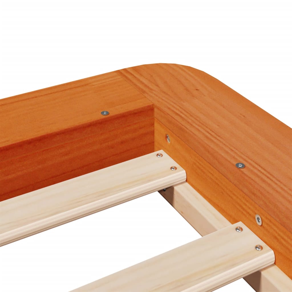 vidaXL Σκελετός Κρεβ. Χωρίς Στρώμα Καφέ Κεριού 90x200 εκ Μασίφ Πεύκο