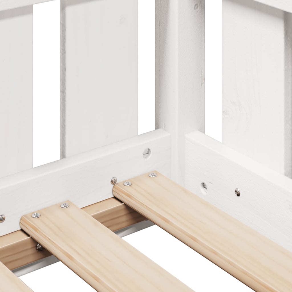 vidaXL Πλαίσιο Παιδικού Κρεβατιού Λευκό 90x200εκ από Μασίφ Ξύλο Πεύκου