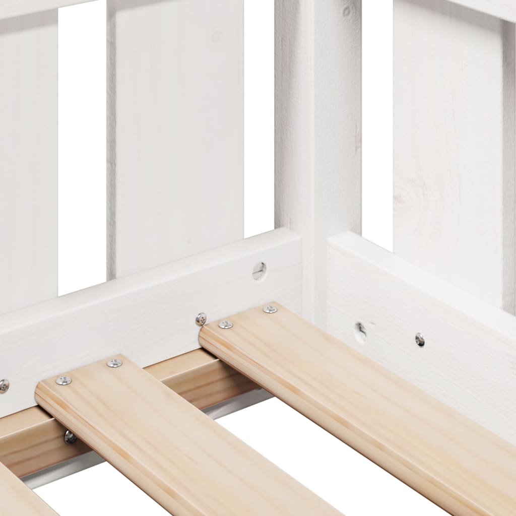 vidaXL Πλαίσιο Παιδικού Κρεβατιού Λευκό 90x190εκ από Μασίφ Ξύλο Πεύκου