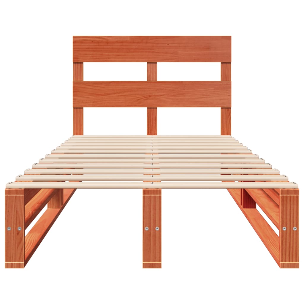 vidaXL Σκελετός Κρεβ. Χωρίς Στρώμα Καφέ Κεριού 75x190 εκ Μασίφ Πεύκο