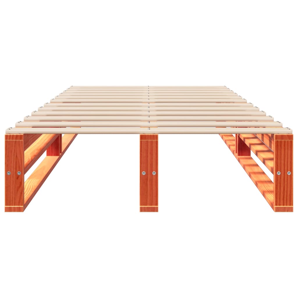 vidaXL Σκελετός Κρεβ. Χωρίς Στρώμα Καφέ Κεριού 90x200 εκ Μασίφ Πεύκο