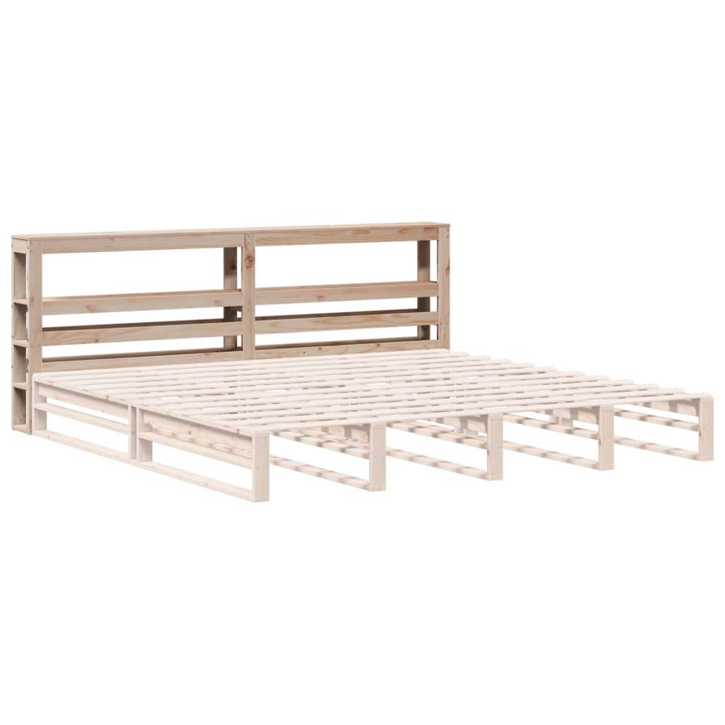 vidaXL Κεφαλάρι με Ράφια 180 εκ. από Μασίφ Ξύλο Πεύκου