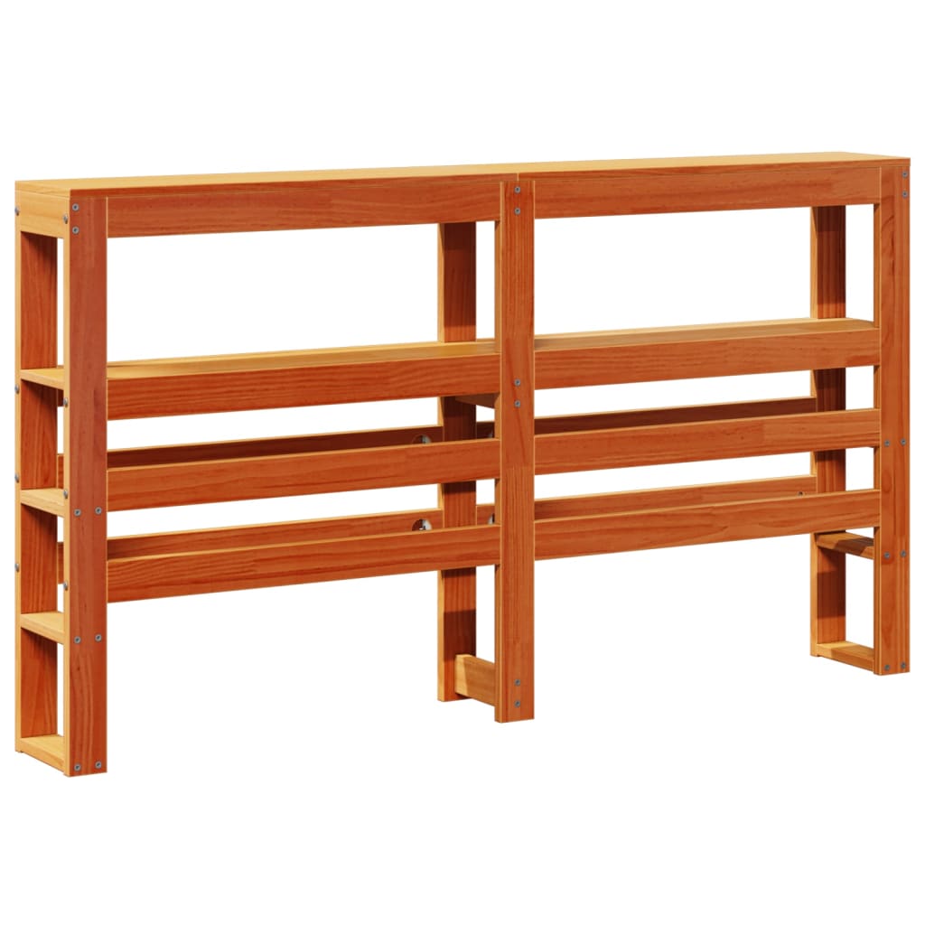 vidaXL Κεφαλάρι με Ράφια Καφέ Κεριού 140 εκ. από Μασίφ Ξύλο Πεύκου