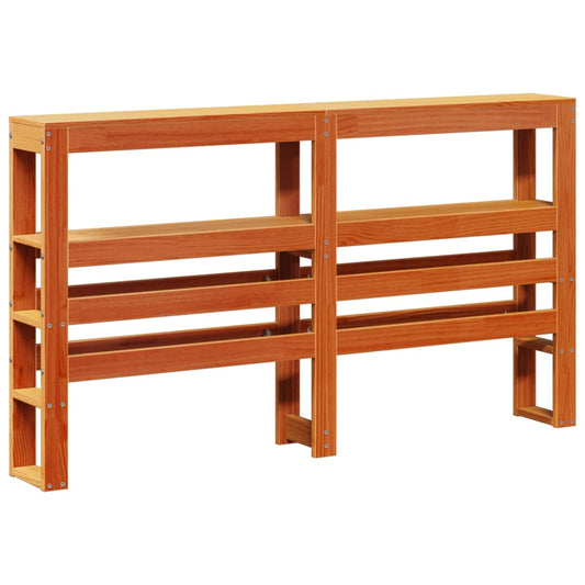 vidaXL Κεφαλάρι με Ράφια Καφέ Κεριού 135 εκ. από Μασίφ Ξύλο Πεύκου