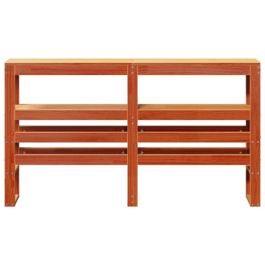 vidaXL Κεφαλάρι με Ράφια Καφέ Κεριού 135 εκ. από Μασίφ Ξύλο Πεύκου