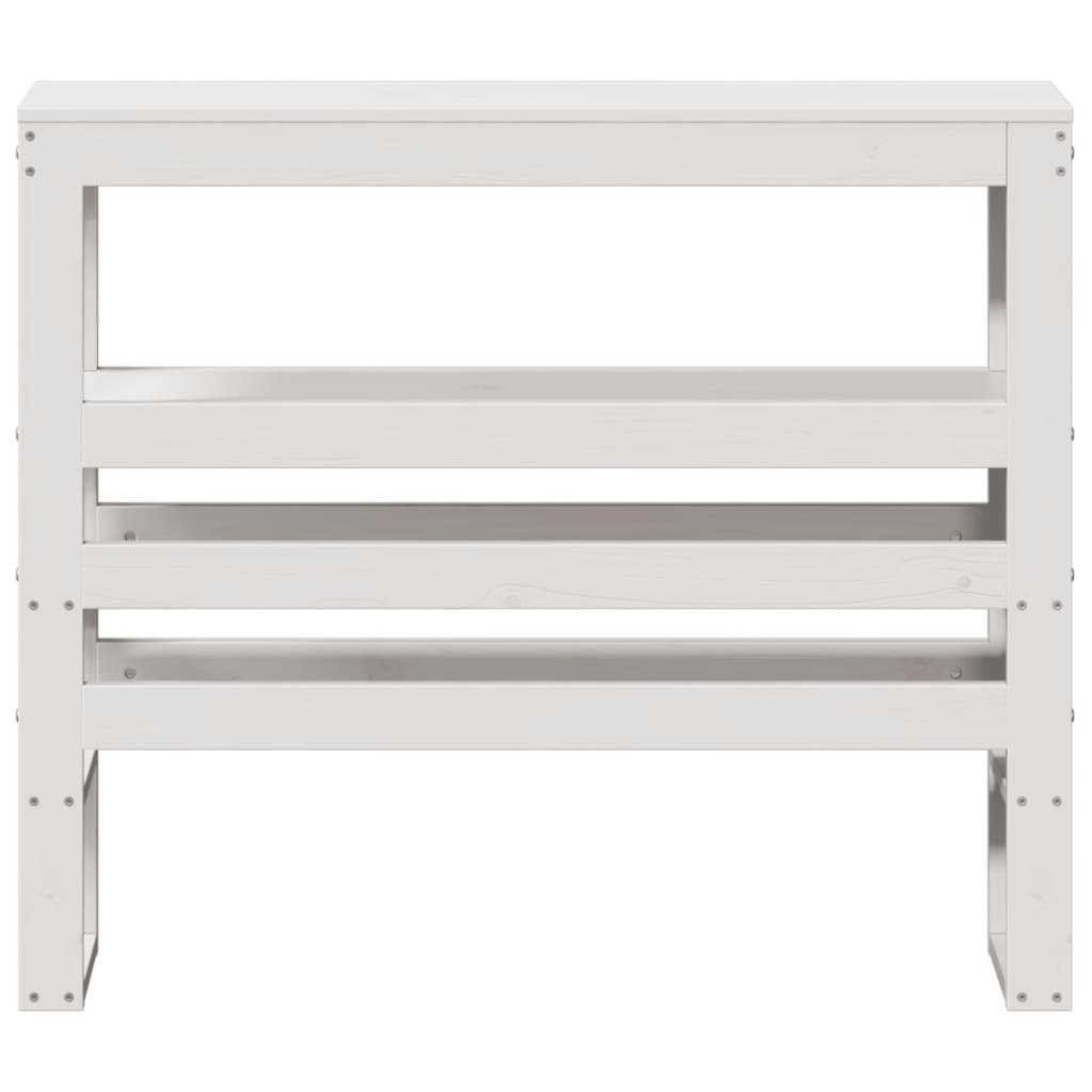 vidaXL Κεφαλάρι με Ράφια Λευκό 90 εκ. από Μασίφ Ξύλο Πεύκου