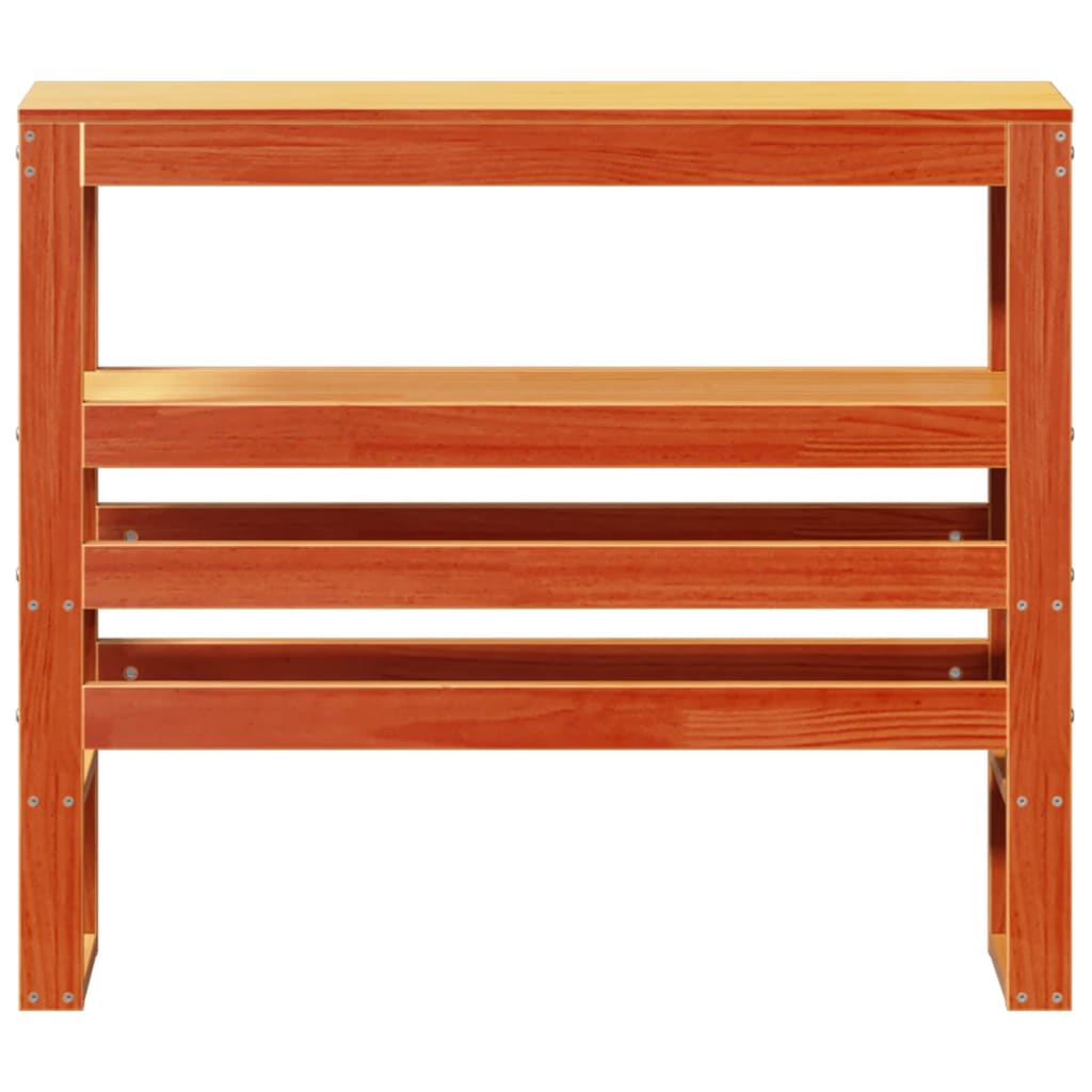 vidaXL Κεφαλάρι με Ράφια Καφέ Κεριού 90 εκ. από Μασίφ Ξύλο Πεύκου