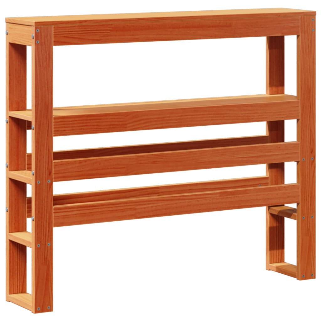 vidaXL Κεφαλάρι με Ράφια Καφέ Κεριού 90 εκ. από Μασίφ Ξύλο Πεύκου