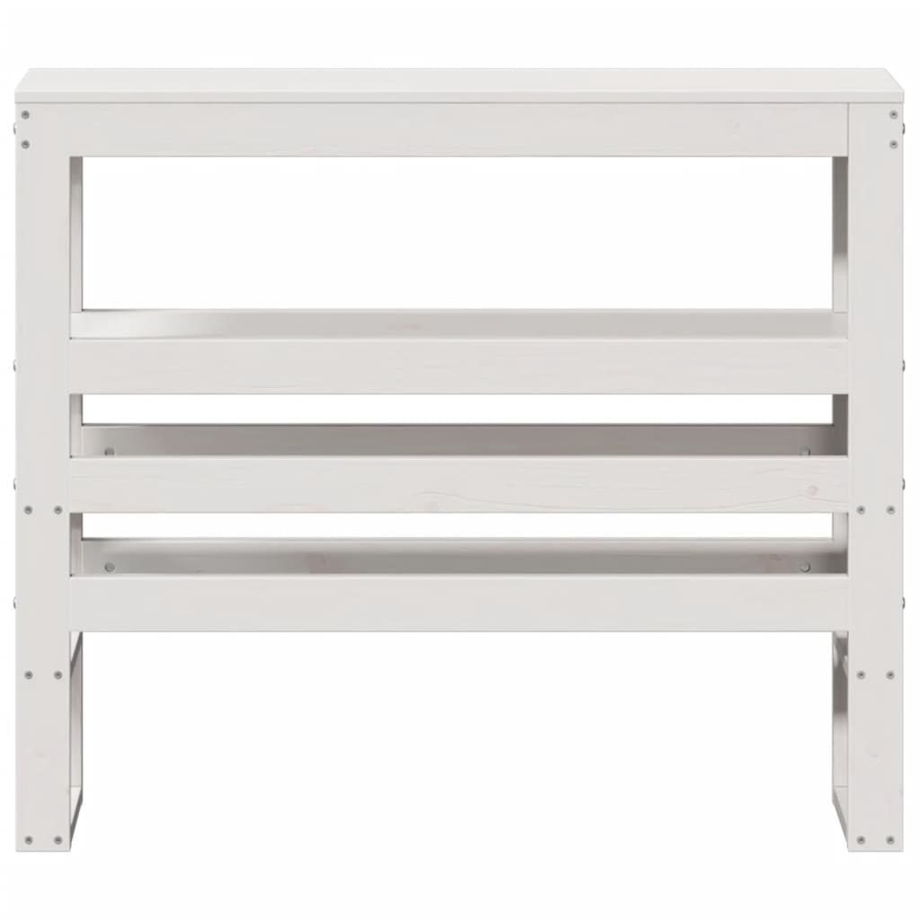 vidaXL Κεφαλάρι με Ράφια Λευκό 75 εκ. από Μασίφ Ξύλο Πεύκου