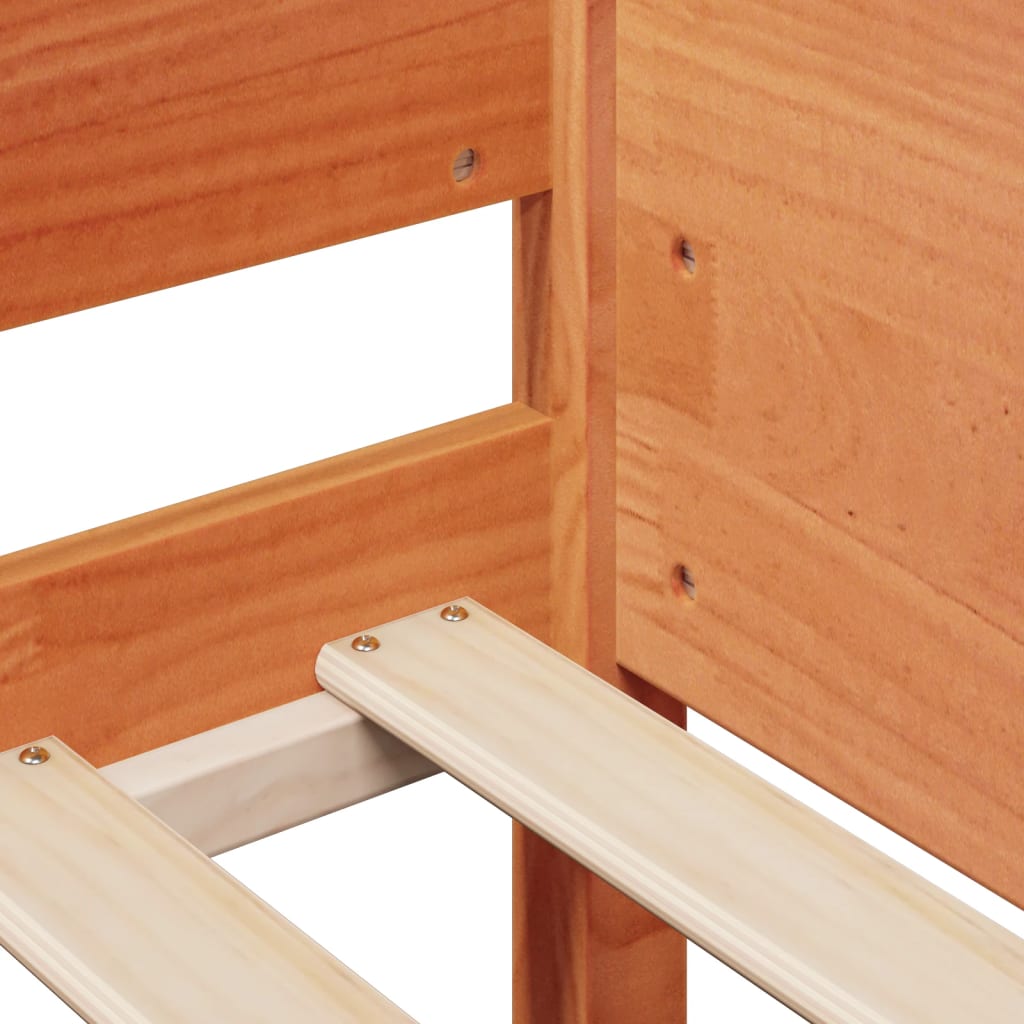 vidaXL Σκελετός Κρεβ. Χωρίς Στρώμα Καφέ Κεριού 90x200 εκ Μασίφ Πεύκο