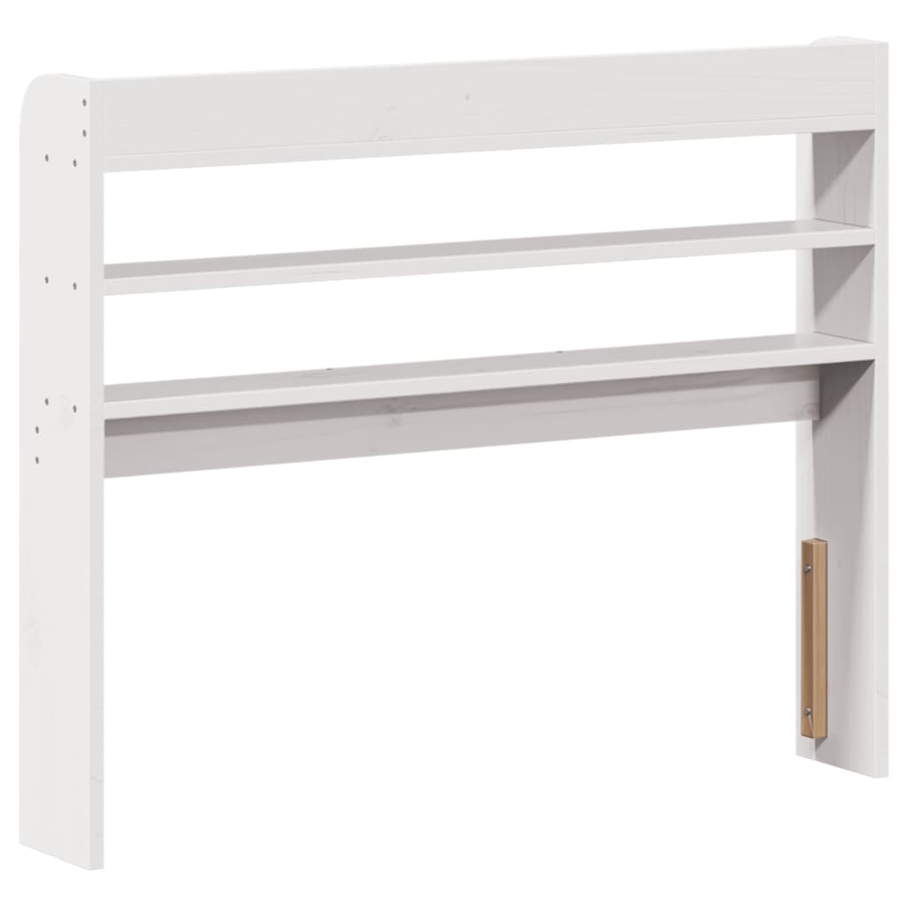 vidaXL Κεφαλάρι με Ράφια Λευκό 75 εκ. από Μασίφ Ξύλο Πεύκου