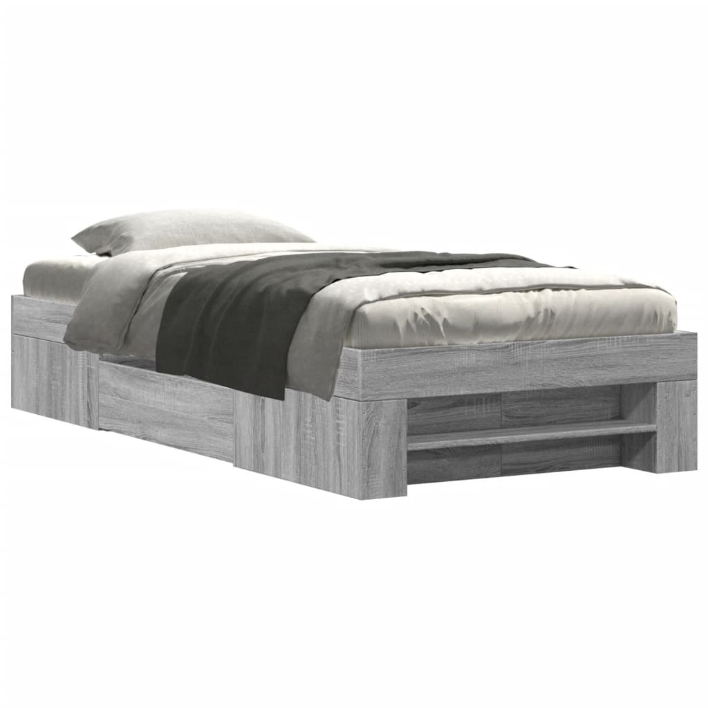 vidaXL Πλαίσιο Κρεβατιού Γκρι Sonoma 100x200 εκ. Επεξεργασμένο Ξύλο