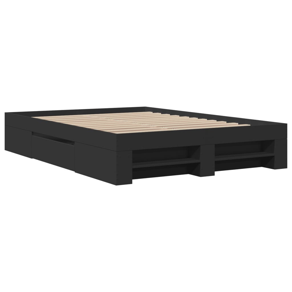 vidaXL Πλαίσιο Κρεβατιού Μαύρο 120x190 εκ. από Επεξεργασμένο Ξύλο