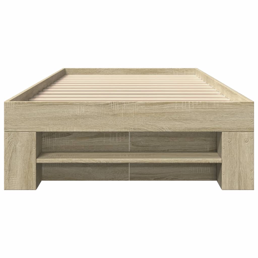 vidaXL Πλαίσιο Κρεβ. Χωρ. Στρώμα Sonoma Δρυς 90 x 190 εκ. Επεξ. Ξύλο