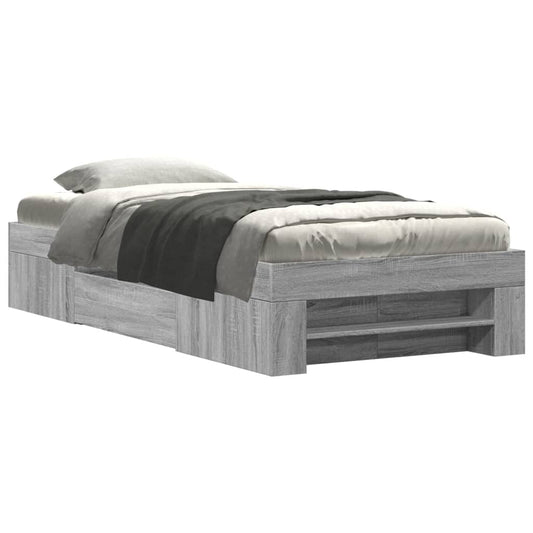 vidaXL Πλαίσιο Κρεβατιού Γκρι Sonoma 90 x 190 εκ. Επεξεργασμένο Ξύλο