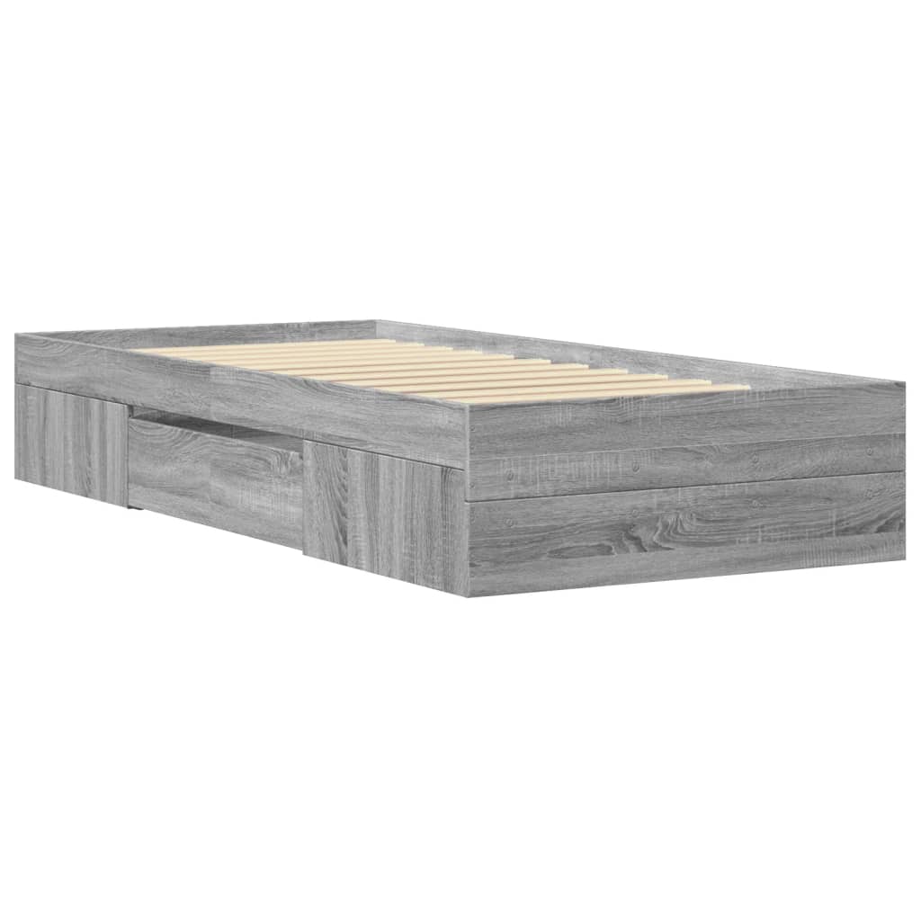 vidaXL Πλαίσιο Κρεβατιού Γκρι Sonoma 75x190 εκ. Επεξεργασμένο Ξύλο