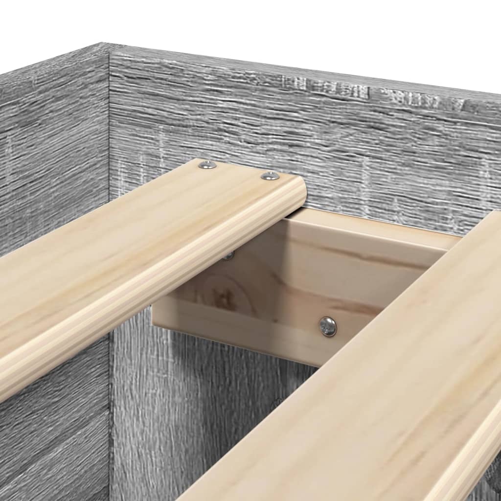 vidaXL Πλαίσιο Κρεβατιού Γκρι Sonoma 75x190 εκ. Επεξεργασμένο Ξύλο