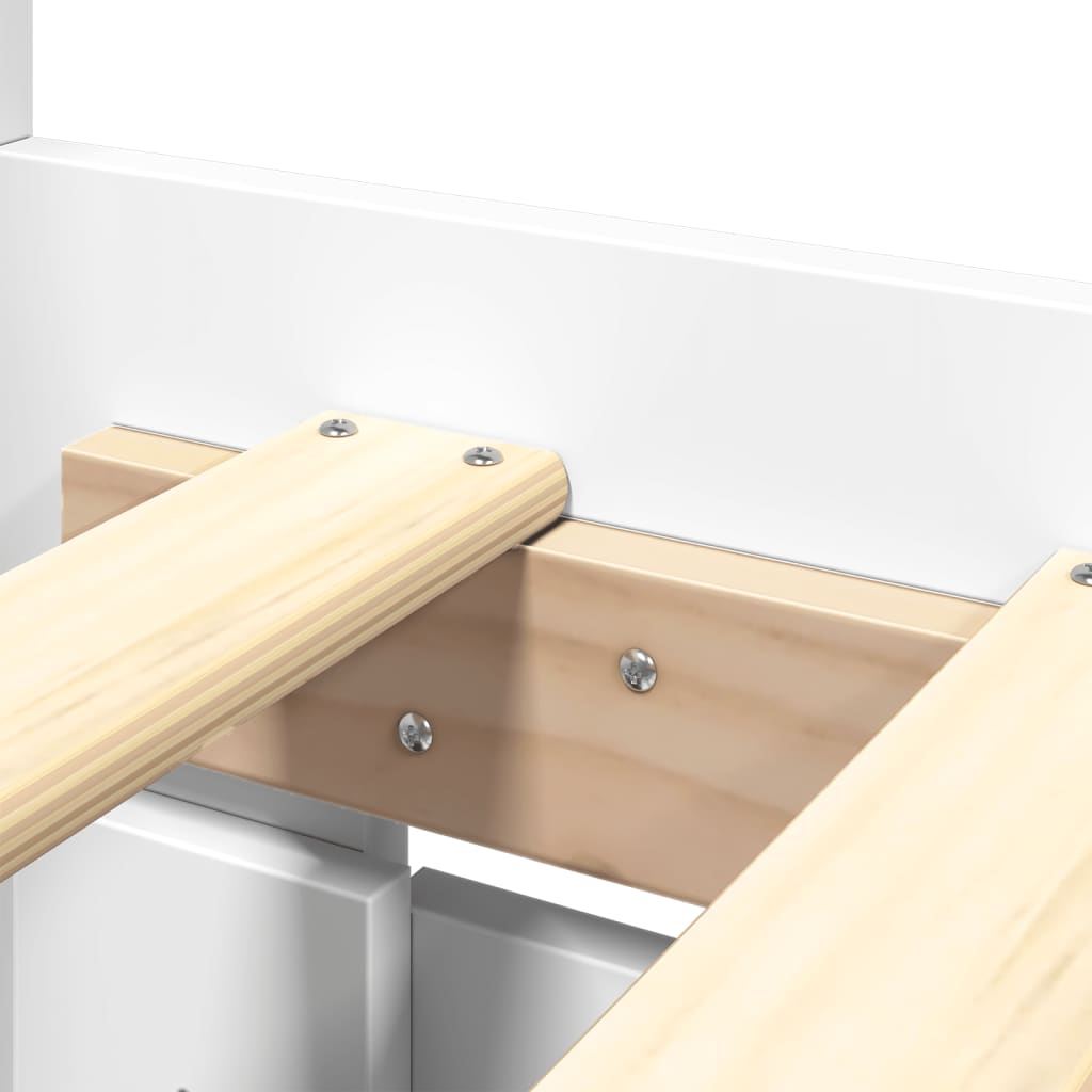 vidaXL Πλαίσιο Κρεβατιού με Κεφαλάρι Λευκό 150x200 εκ Επεξεργ. Ξύλο