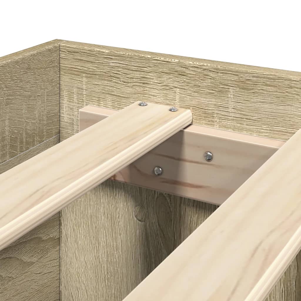 vidaXL Πλαίσιο Κρεβατιού με Κεφαλάρι Sonoma Δρυς 90x200 εκ. Επεξ. Ξύλο