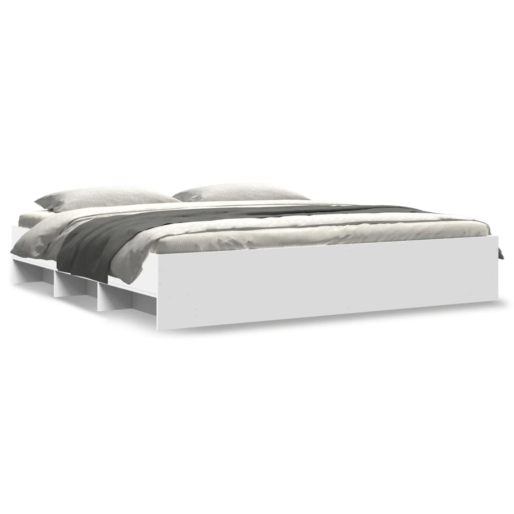 vidaXL Πλαίσιο Κρεβατιού Λευκό 200 x 200 εκ. από Επεξεργασμένο Ξύλο