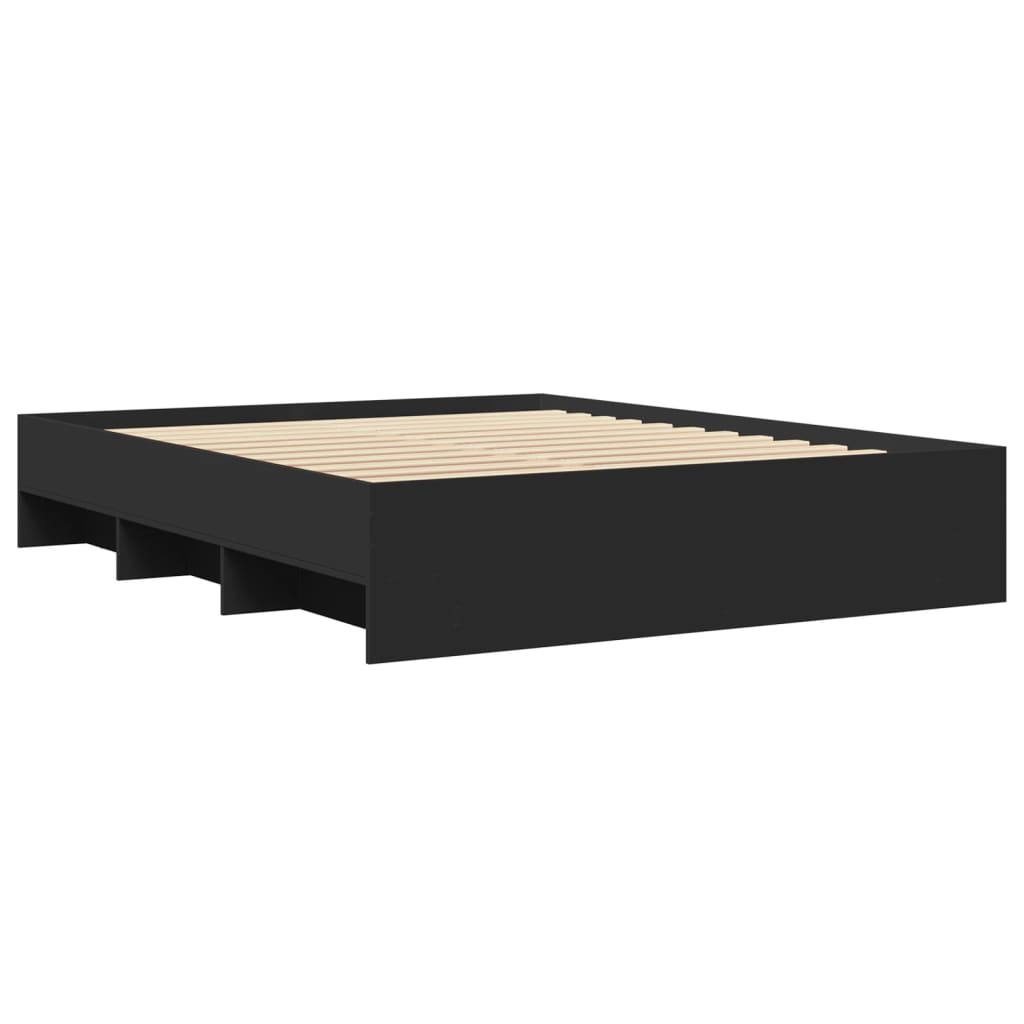 vidaXL Πλαίσιο Κρεβατιού Μαύρο 160x200 εκ. Επεξεργασμένο Ξύλο