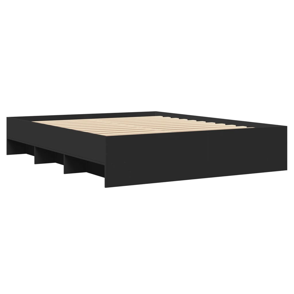 vidaXL Πλαίσιο Κρεβατιού Μαύρο 160x200 εκ. Επεξεργασμένο Ξύλο