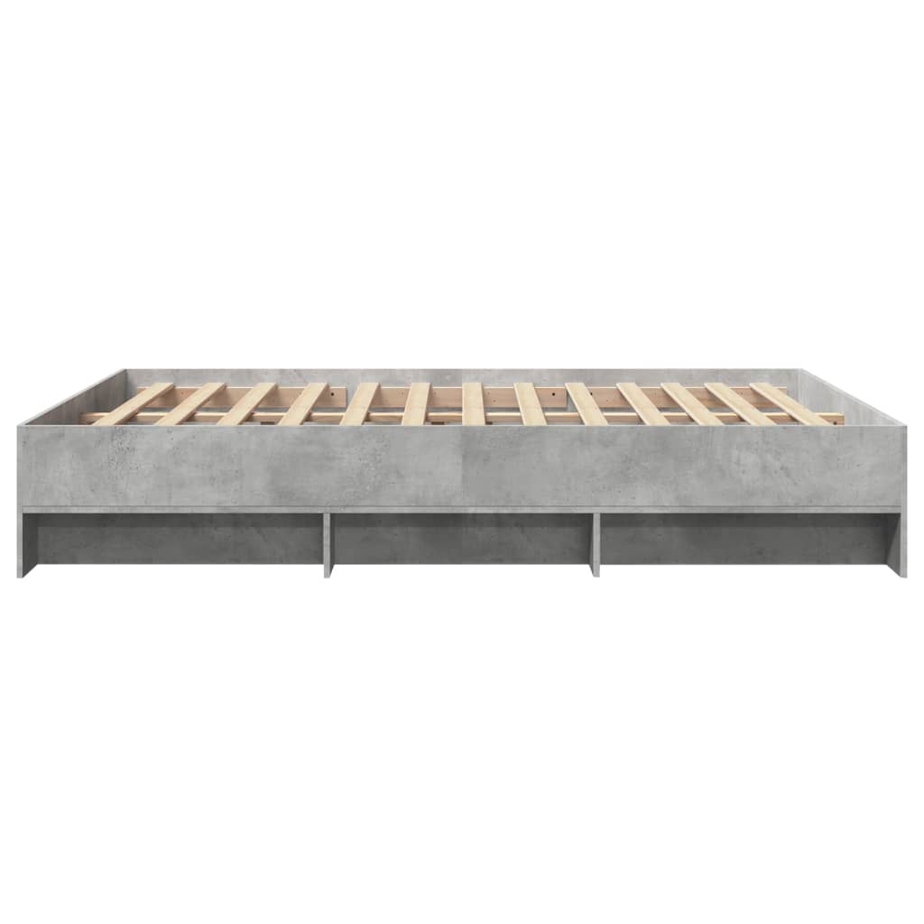 vidaXL Πλαίσιο Κρεβατιού Γκρι Σκυροδέματος 150x200 εκ. Επεξεργ. Ξύλο