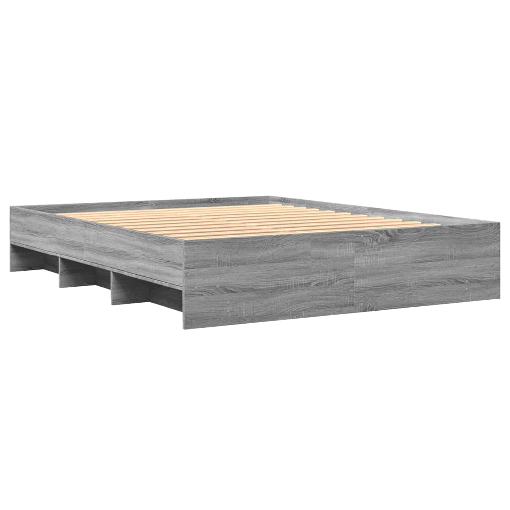 vidaXL Πλαίσιο Κρεβατιού Γκρι Sonoma 150x200 εκ. Επεξεργασμένο Ξύλο