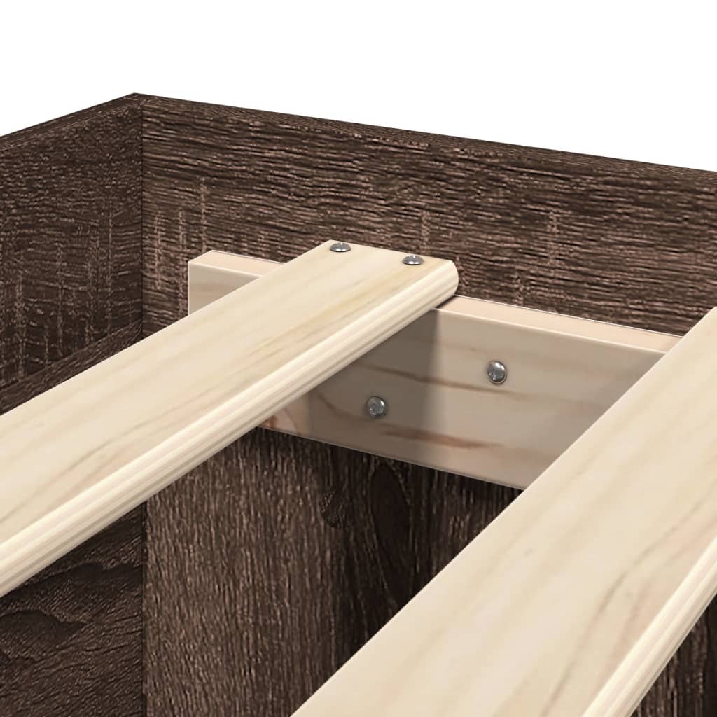 vidaXL Πλαίσιο κρεβατιού χωρίς στρώμα καφέ δρυς 140x190 cm