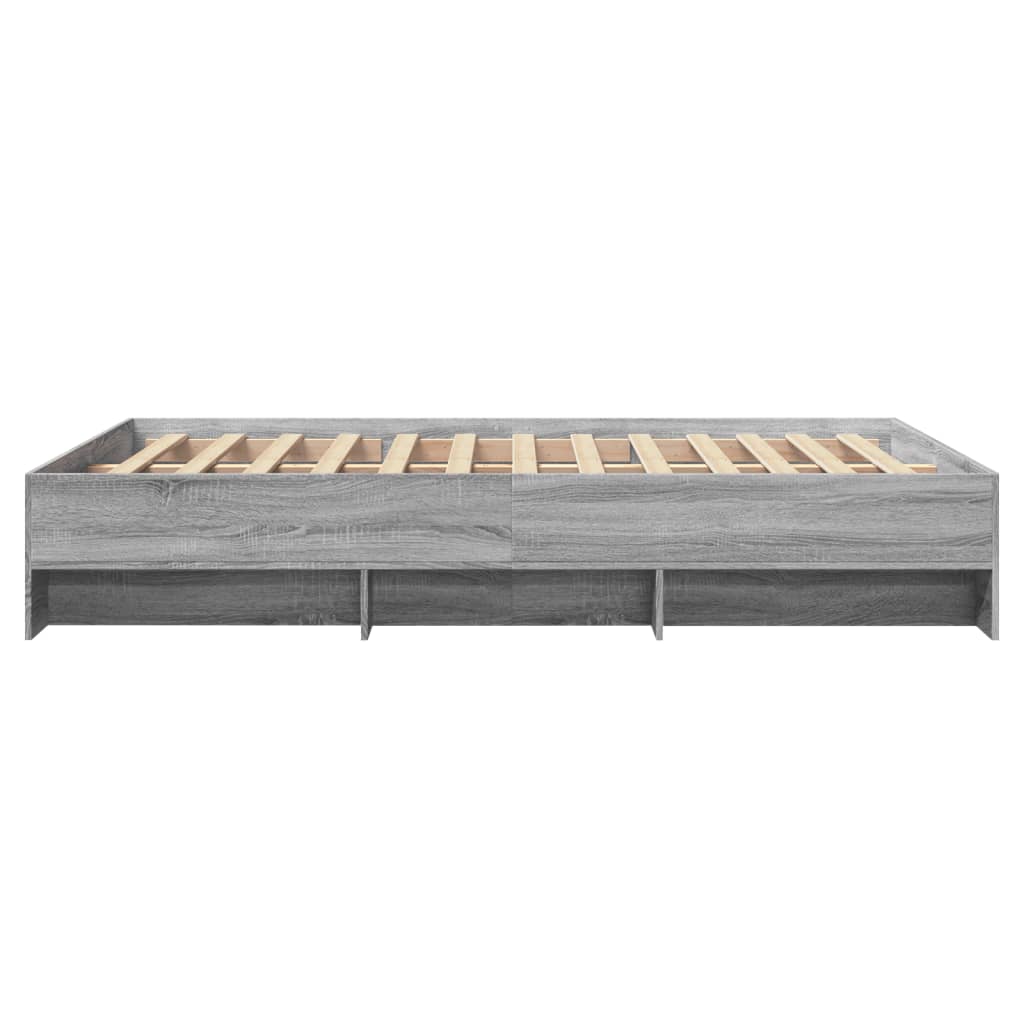 vidaXL Πλαίσιο Κρεβατιού Γκρι Sonoma 135x190 εκ. Επεξεργασμένο Ξύλο