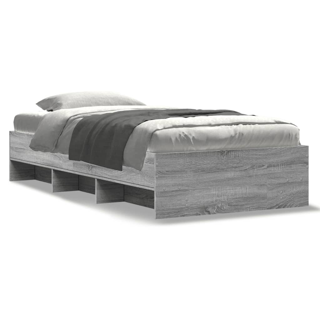 vidaXL Πλαίσιο Κρεβατιού Γκρι Sonoma 75x190 εκ. Επεξεργασμένο Ξύλο