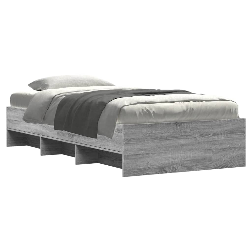 vidaXL Πλαίσιο Κρεβατιού Γκρι Sonoma 75x190 εκ. Επεξεργασμένο Ξύλο