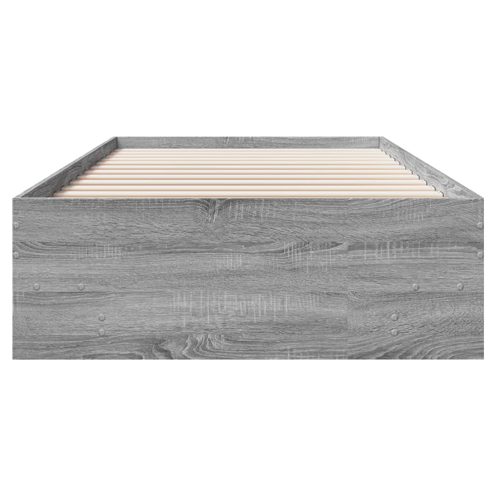 vidaXL Πλαίσιο Κρεβατιού Γκρι Sonoma 75x190 εκ. Επεξεργασμένο Ξύλο