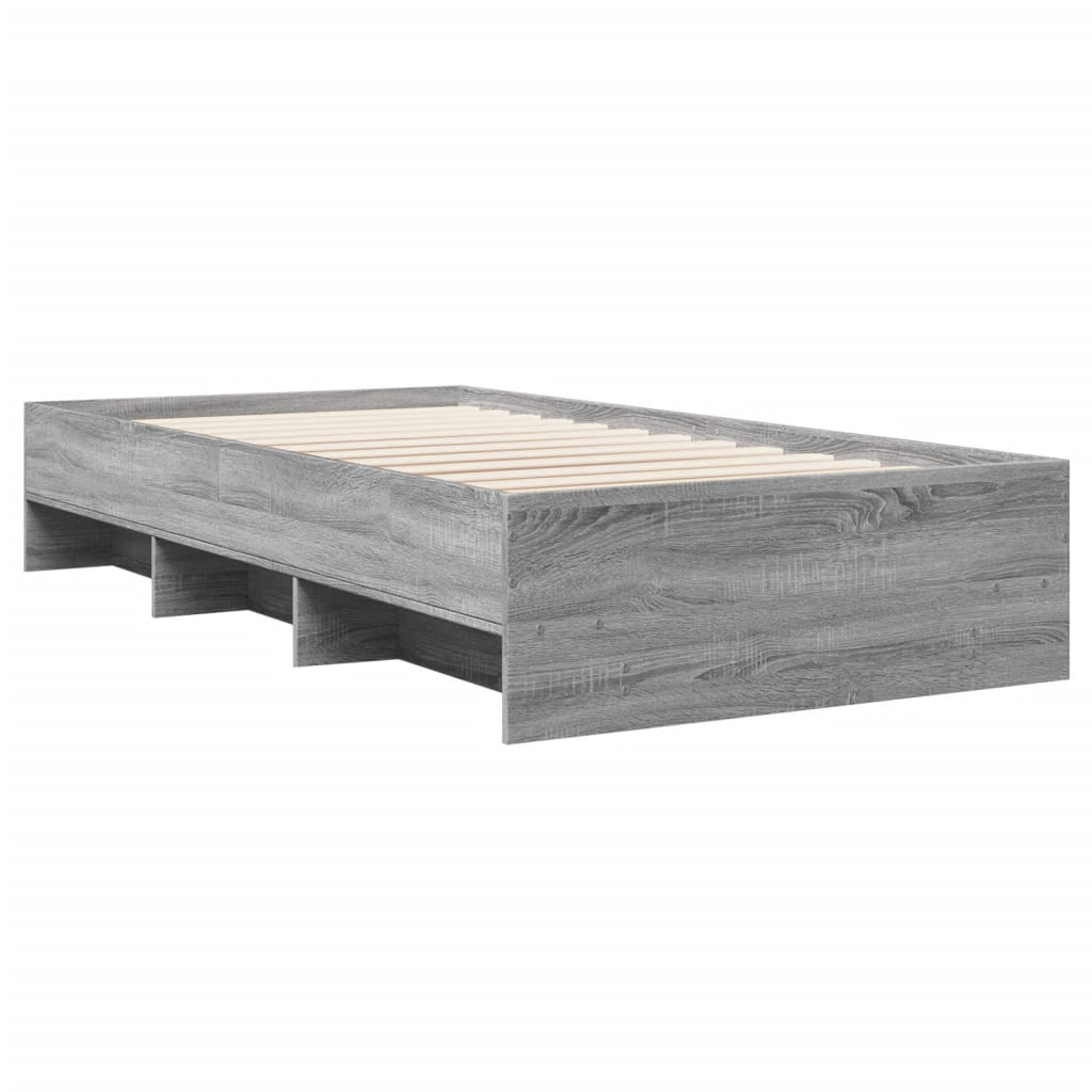 vidaXL Πλαίσιο Κρεβατιού Γκρι Sonoma 75x190 εκ. Επεξεργασμένο Ξύλο