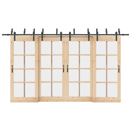 vidaXL Μηχανισμός Συρόμενης Μεσόπορτας Μαύρος 400 εκ. Ατσάλινος