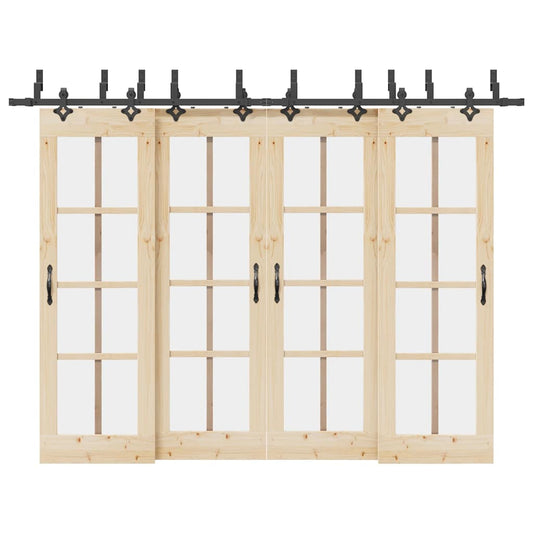 vidaXL Μηχανισμός Συρόμενης Μεσόπορτας Μαύρος 305 εκ. Ατσάλινος