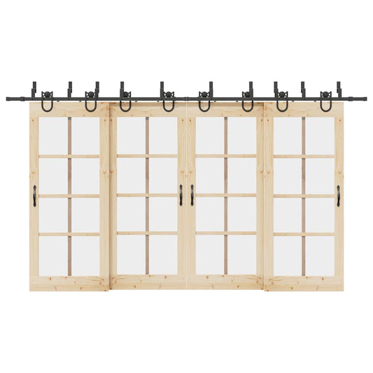 vidaXL Μηχανισμός Συρόμενης Μεσόπορτας Μαύρος 400 εκ. Ατσάλινος