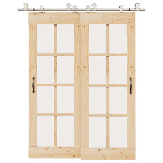 vidaXL Μηχανισμός Συρόμενης Μεσόπορτας Ασημί 183 εκ. Ανοξείδωτο Ατσάλι