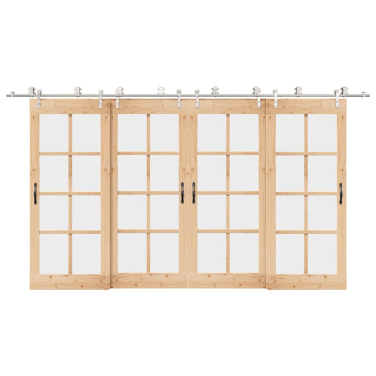 vidaXL Μηχανισμός Συρόμενης Μεσόπορτας Ασημί 400 εκ. Ανοξείδωτο Ατσάλι