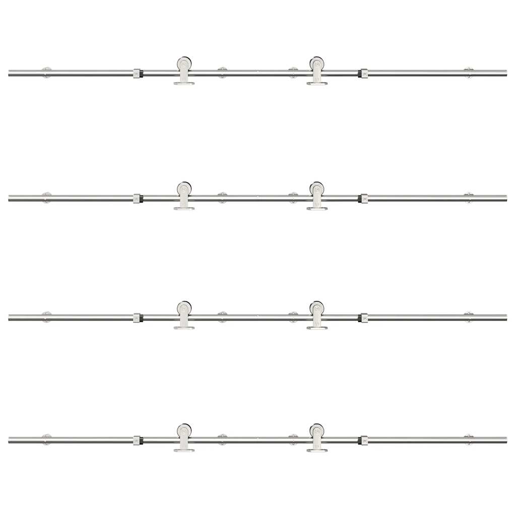 vidaXL Μηχανισμός Συρόμενης Μεσόπορτας Ασημί 366 εκ. Ανοξείδωτο Ατσάλι