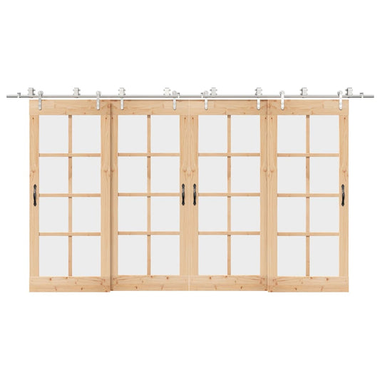 vidaXL Μηχανισμός Συρόμενης Μεσόπορτας Ασημί 400 εκ. Ανοξείδωτο Ατσάλι